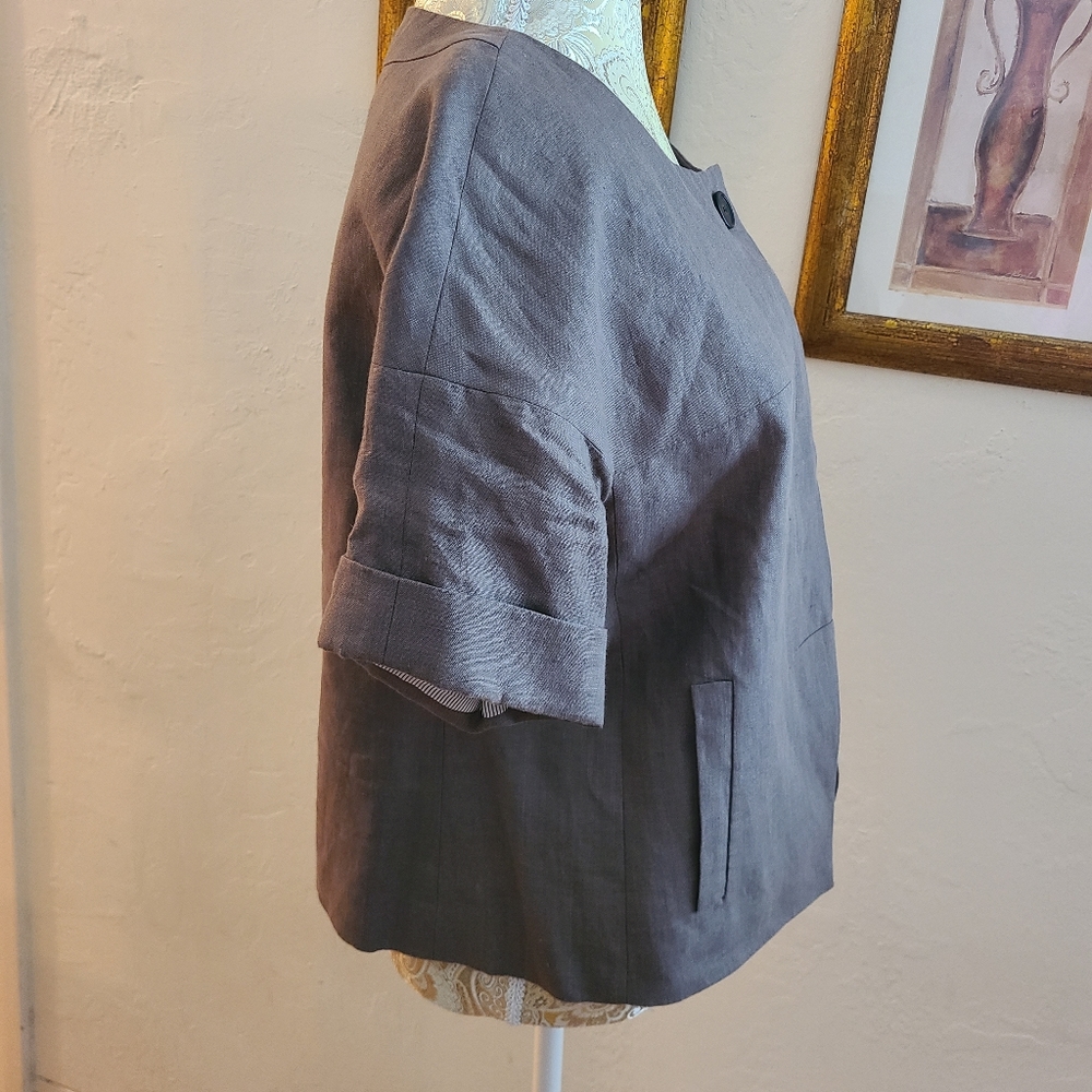J. Crew Tailored Maybelle  Linen Jacket Size 10 - Picture 4 of 6